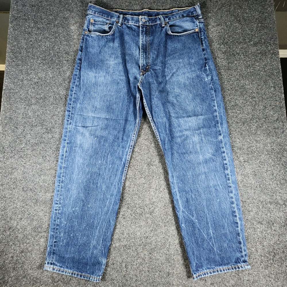 Levi's 550 Straight Leg Relaxed Fit Blue Denim Jeans Men's 42 x 32
